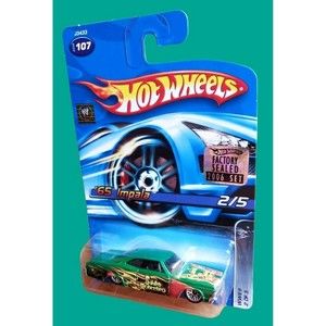 Hot Wheels '65 IMPALA WWE Eddie Guerrero 2/5 Lace Spoke Factory Sealed 2006 #107